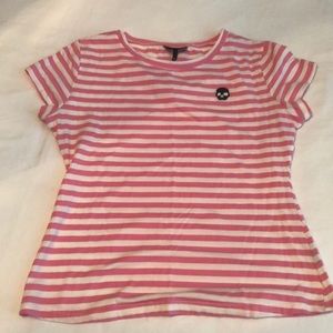 Sourpuss Clothing Pink & White Stripe Tee